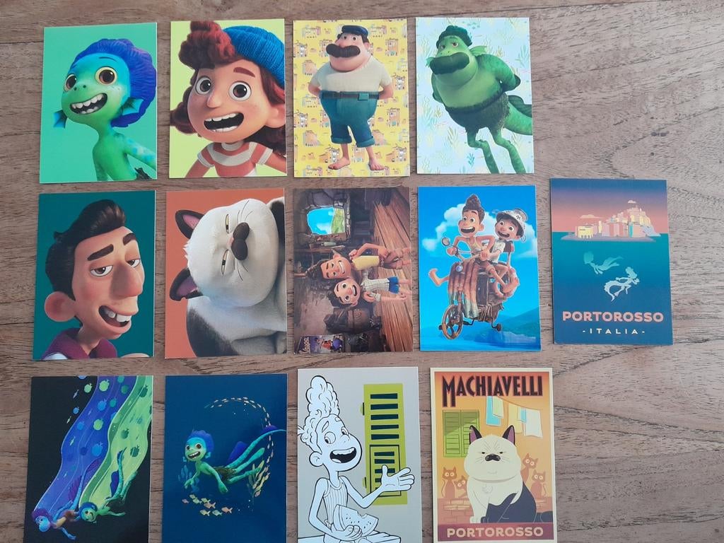Walt Disney Pixar Luca trading cards Panini, Ophalen of Verzenden, Zo goed als nieuw, Meerdere kaarten