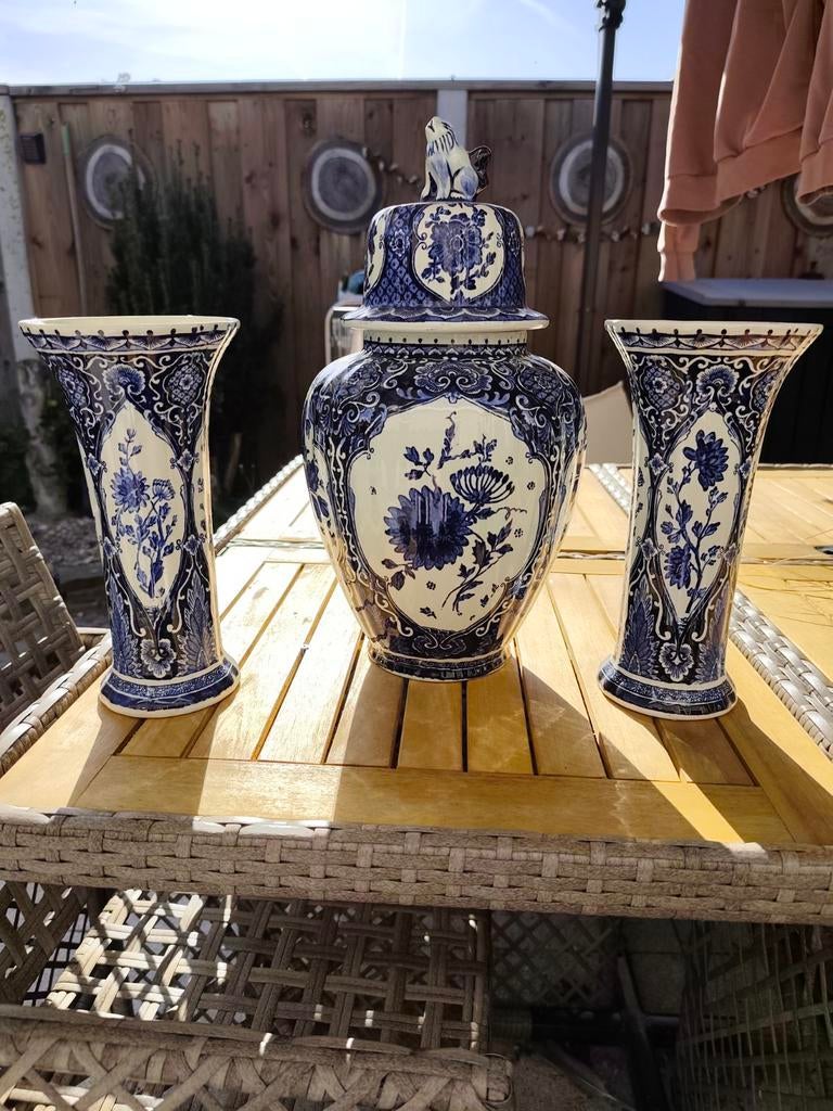 Prachtig Delfts Blauw Boch Holland Vazen Set, Ophalen
