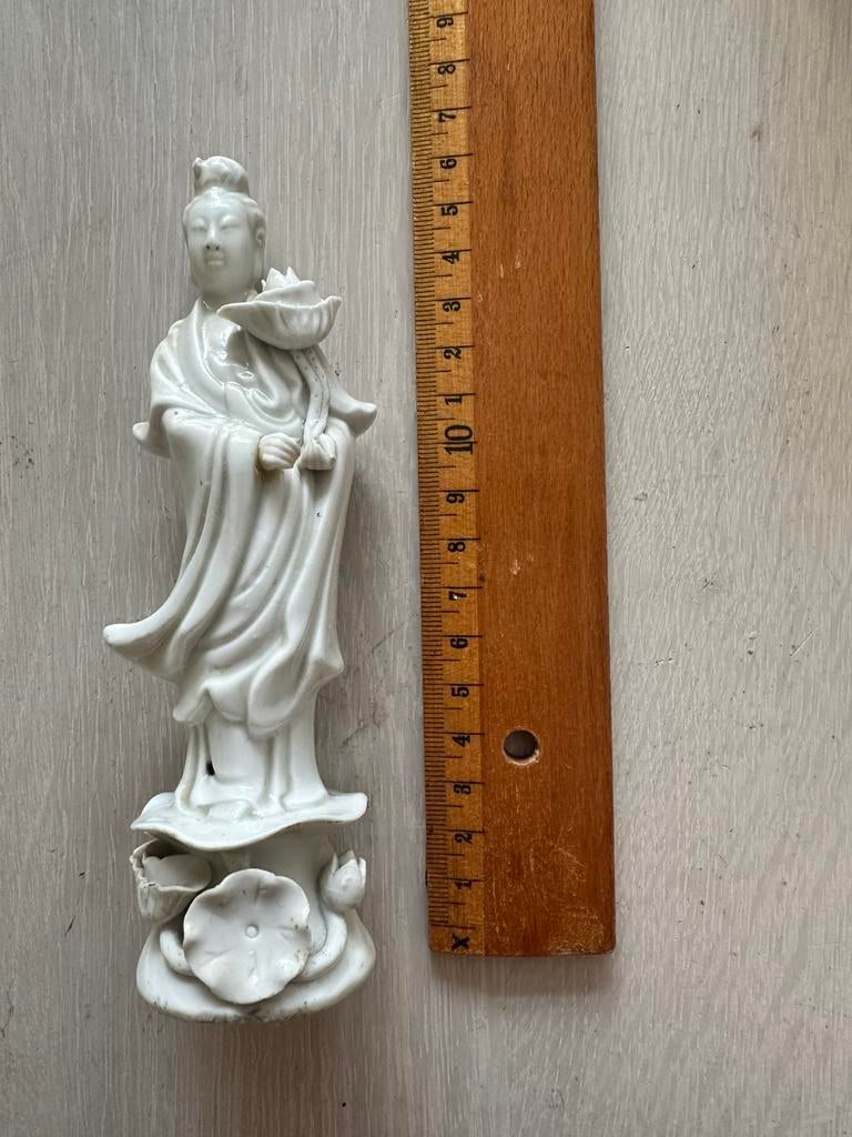 Wit porseleinen boeddha, Ophalen of Verzenden, Zo goed als nieuw, Wit