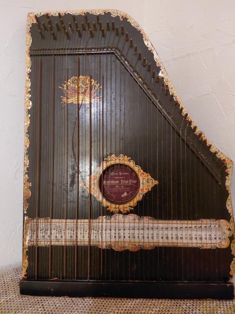 Citer/Zither muziekinstrument uit India met originele box, Muziek en Instrumenten, Snaarinstrumenten | Overige, Ophalen of Verzenden