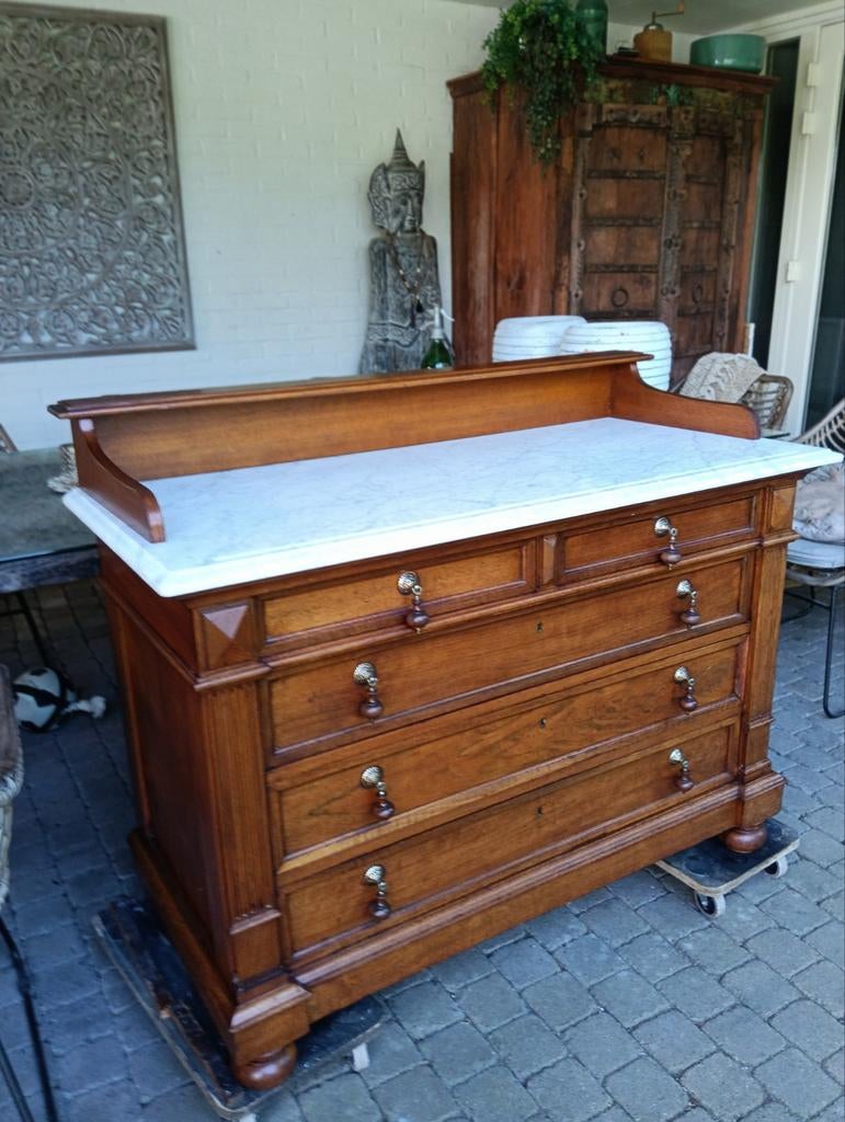 Commode wastafel ladenkast antiek dressoir babykamer marmer, Ophalen of Verzenden, 50 tot 75 cm, 100 tot 150 cm, Minder dan 100 cm