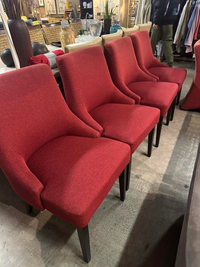 4 eetkamerstoelen rood