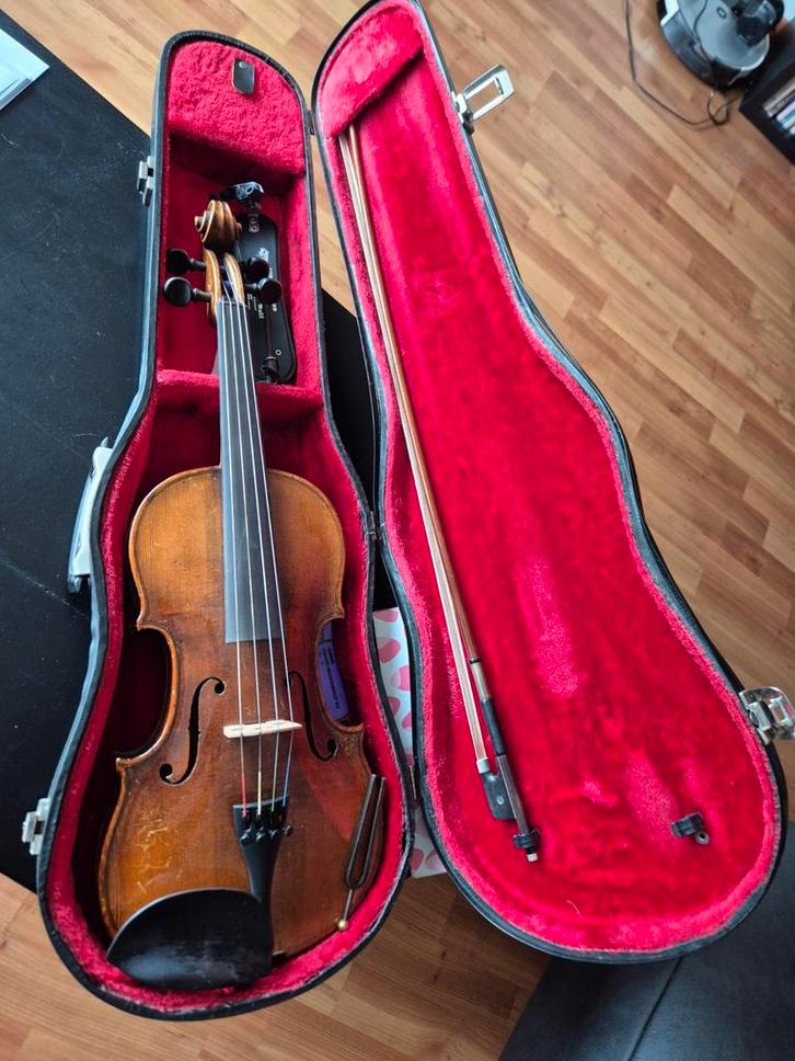 Antieke Boheemse Viool "Mathias Heinicke", Muziek en Instrumenten, Strijkinstrumenten | Violen en Altviolen, Gebruikt, Viool, 4/4-viool