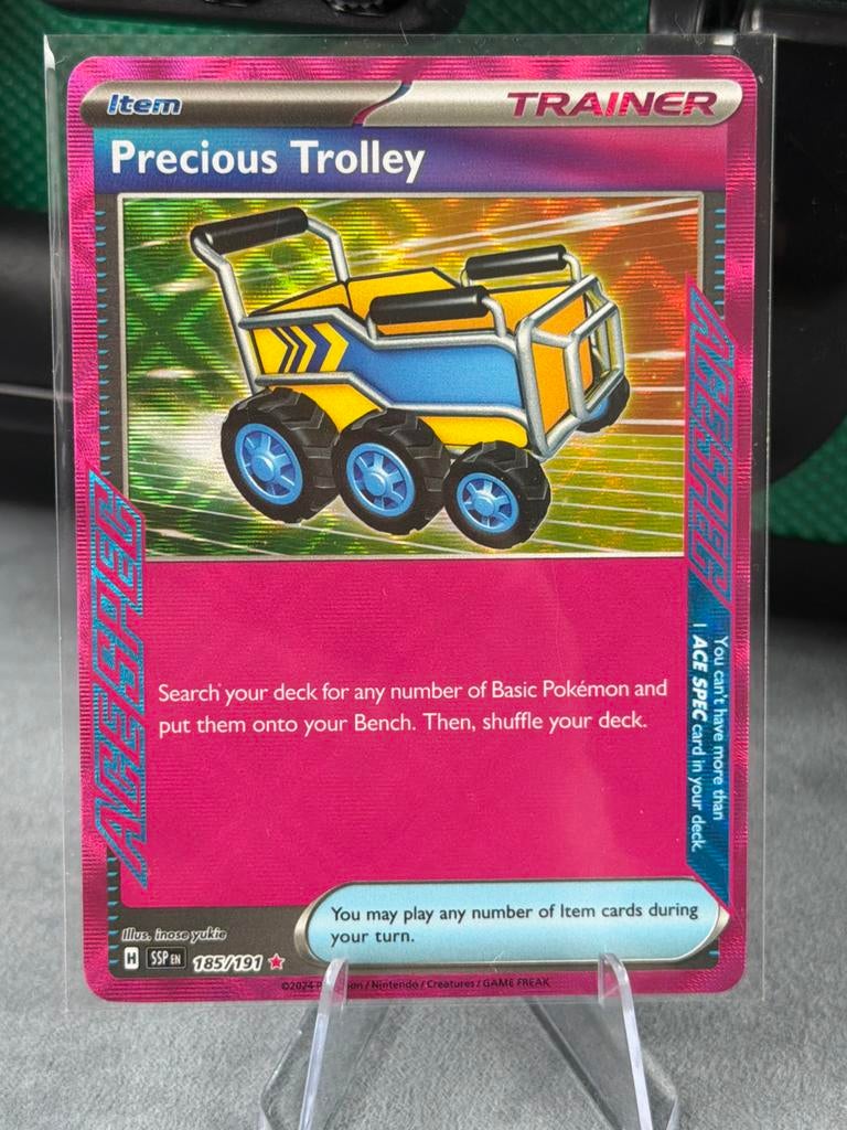Pokémon TCG: Precious Trolley Trainer Kaart (ACE SPEC), Ophalen of Verzenden, Zo goed als nieuw, Losse kaart