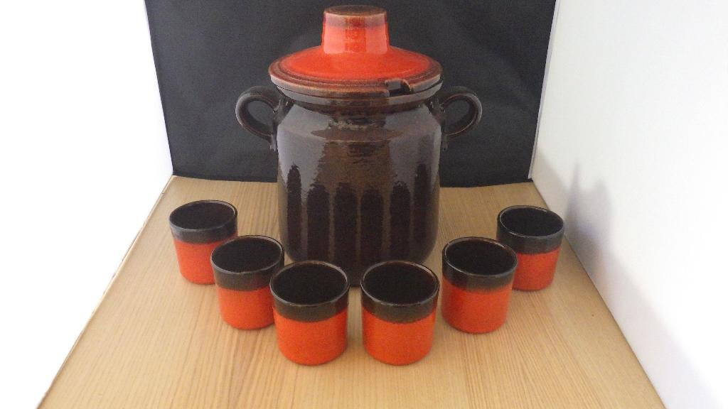 vintage keramisch punchpot van keramiek (West germany), Ophalen of Verzenden