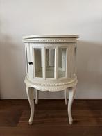 retro Theekastje vintage thee meubel rond met glas gebogen, Ophalen, 50 tot 100 cm, Rond, Glas