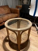 Vintage rotan salontafel, Huis en Inrichting, Tafels | Bijzettafels, Minder dan 55 cm, Ophalen, 45 tot 60 cm, Vintage