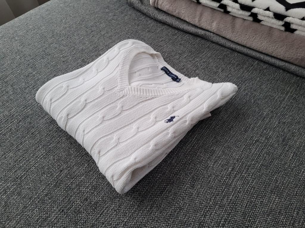 Ralph lauren kabeltrui, Ophalen of Verzenden, Zo goed als nieuw, Maat 34 (XS) of kleiner, Wit