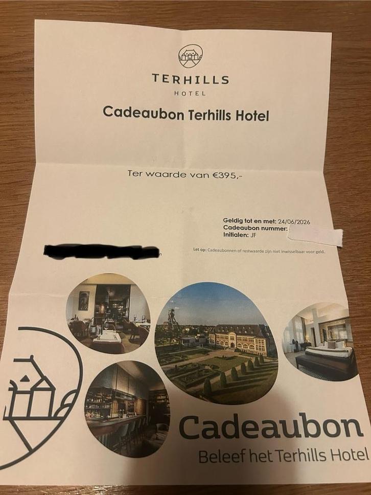 Cadeaubon Terhills, Tickets en Kaartjes, Kortingen en Cadeaubonnen, Twee personen, Spa of Sauna, Cadeaubon, Arrangement