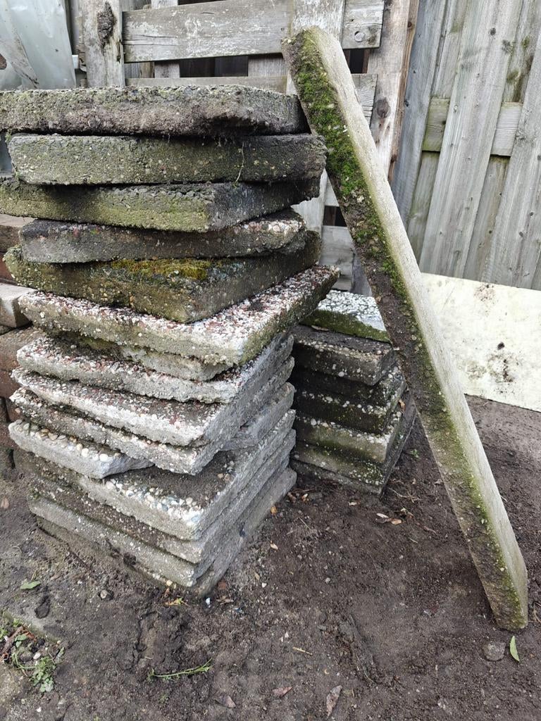 Grindtegels gratis, Tuin en Terras, Ophalen, Gebruikt, Beton, Terrastegels