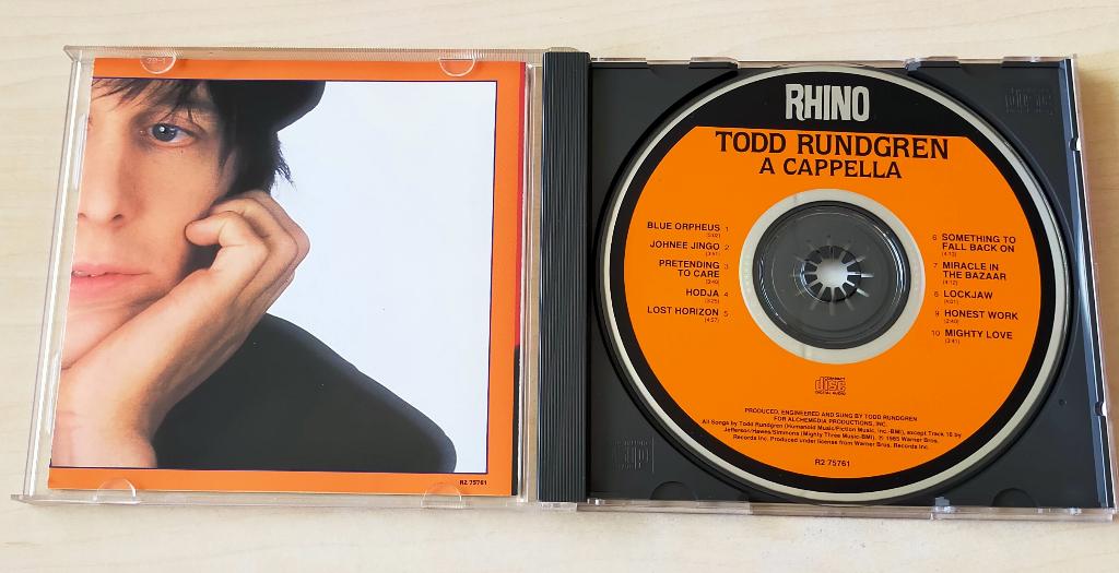 Todd Rundgren - A Cappella CD 1985/198? USA, Ophalen of Verzenden, Zo goed als nieuw, Progressive