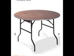 Inklapbare Buffettafel Hout/Staal - Houten Tafel, Huis en Inrichting, Ophalen, 150 tot 200 cm, Rond, Nieuw