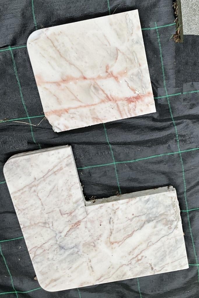 2 marmerstukken voor schouw of andere, Ophalen, Gebruikt, Vrijstaande haard, Overige soorten