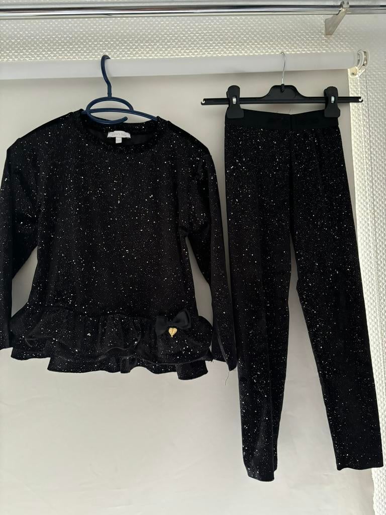 Angel face glitter setje 8/9 jaar, Kinderen en Baby's, Kinderkleding | Maat 128, Ophalen of Verzenden, Zo goed als nieuw, Meisje