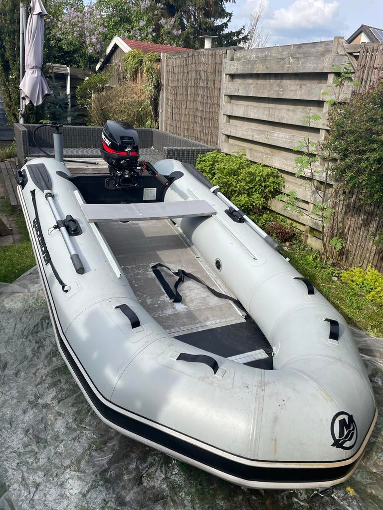 Quicksilver 300 Sport met 6pk Mercury 2cylinder 2 takt, Watersport en Boten, Rubberboten, Ophalen, Aluminium, Quicksilver, Zo goed als nieuw