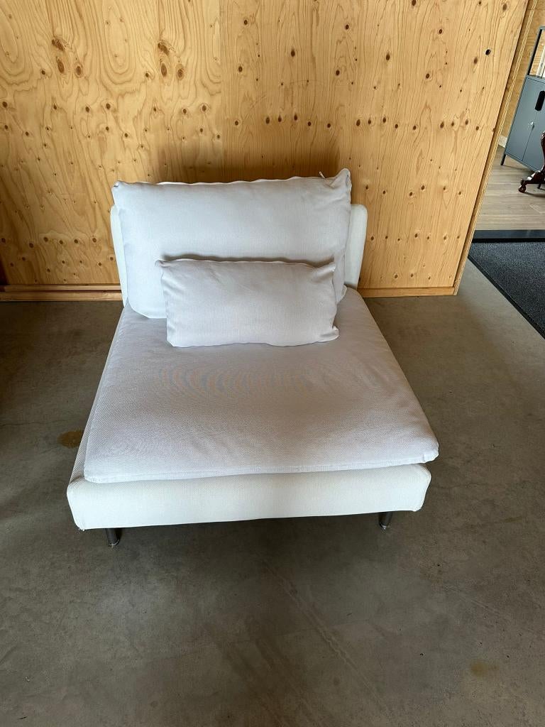 1 zits Bank SÖDERHAMN wit zeer netjes 99cm x 93cm, Ophalen, Eenpersoons, 75 tot 100 cm, Zo goed als nieuw