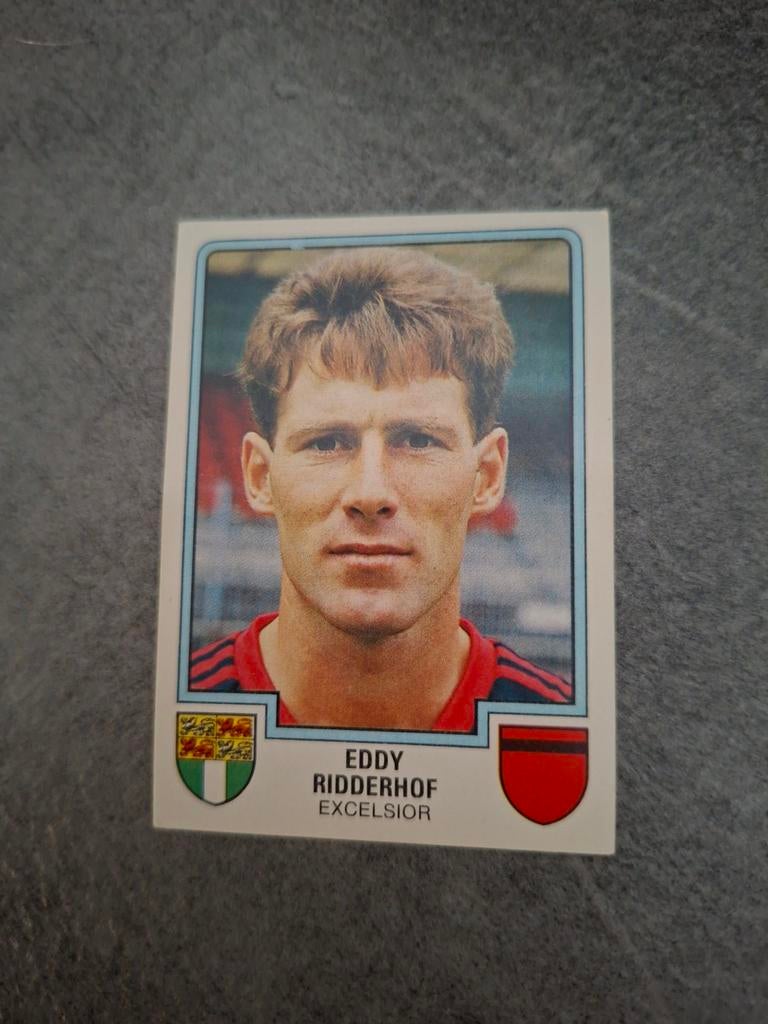 Panini sticker Voetbal 86. Speler Eddy Ridderhof Excelsior., Verzenden, Zo goed als nieuw, Sticker