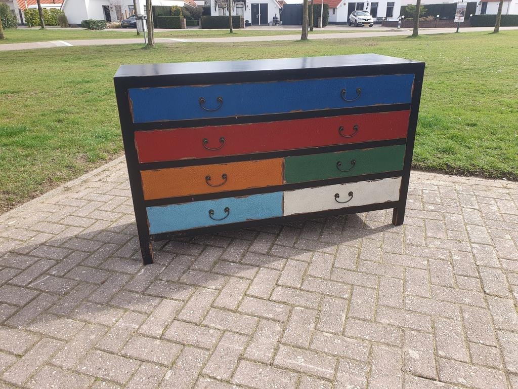 Kare Design Kommode Harlekin - Kleurrijke Ladekast, Ophalen, Gebruikt, 100 tot 150 cm, 5 laden of meer