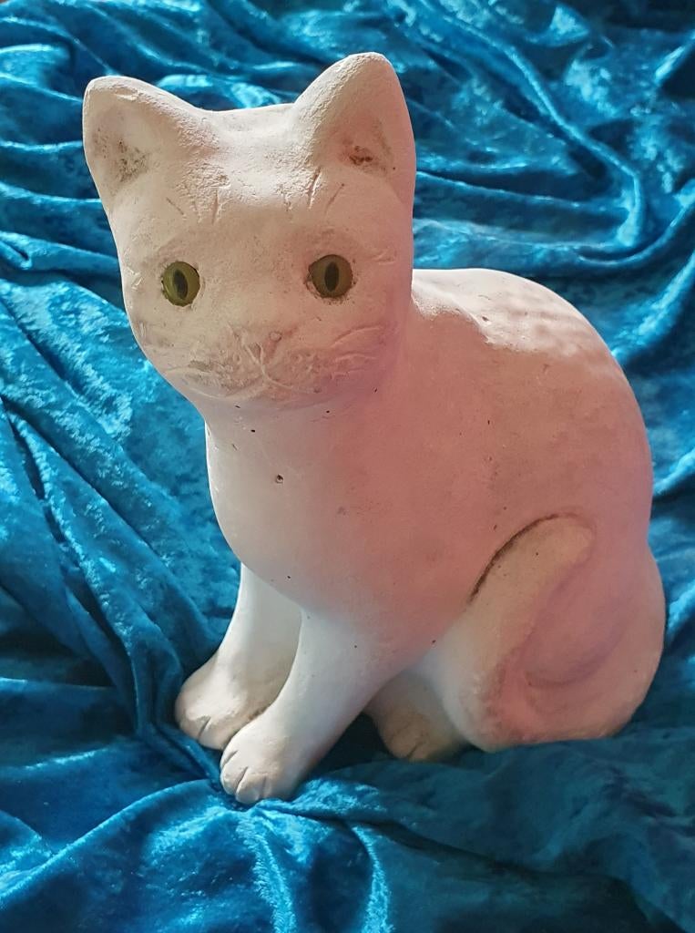 Beeld Witte poes / kat voor binnen op bijv. de vensterbank, Ophalen of Verzenden, Gebruikt, Dier