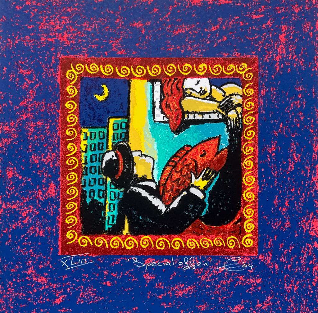 Zeefdruk Jacques Tange, Antiek en Kunst, Verzenden