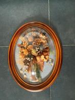 Ovaal droog bloemen schilderij, Antiek en Kunst, Curiosa en Brocante, Ophalen of Verzenden