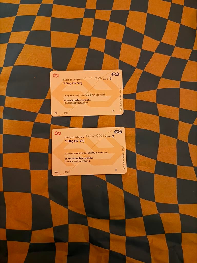 Ns Dagkaarten, Tickets en Kaartjes, Eén persoon