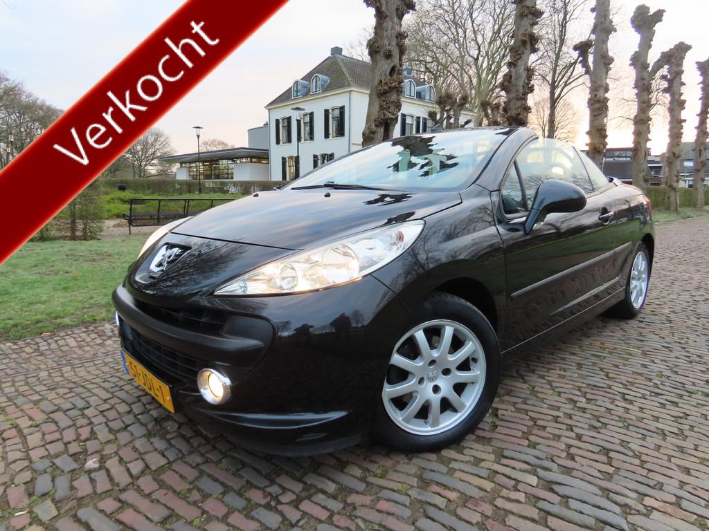 Peugeot 207 CC 1.6 VTi Airco Leer Navigatie Bleutooth Windsc, Voorwielaandrijving, 15 km/l, Gebruikt, Zwart