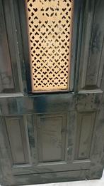 Prachtige groene houten rooster voordeur, Ophalen, 80 tot 100 cm, Glas, 200 tot 215 cm