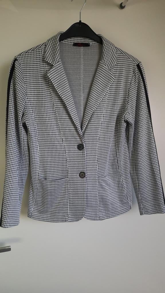 Savinni Blazer  Zwart/Wit Ruit, Kleding | Dames, Zwart, Ophalen of Verzenden, Zo goed als nieuw, Jasje