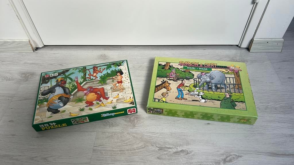 Kinderpuzzels jungle book en samson en gert, Ophalen of Verzenden, 10 tot 50 stukjes, Zo goed als nieuw