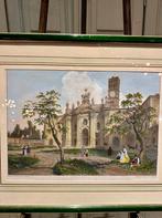 Oud schilderij, druk van basilica di Santa Croce Rome, Ophalen