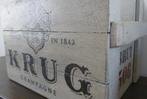 Champagne kist/unieke houten krat Krug/vintage/mancave, Minder dan 50 cm, Grenenhout, Minder dan 50 cm, Zo goed als nieuw