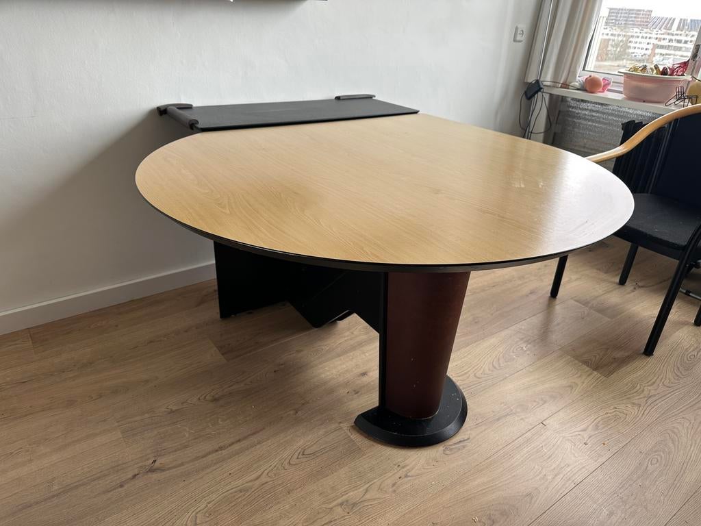 Extendible dining table with 4 chairs, Huis en Inrichting, Ophalen, 100 tot 150 cm, Rond, 50 tot 100 cm