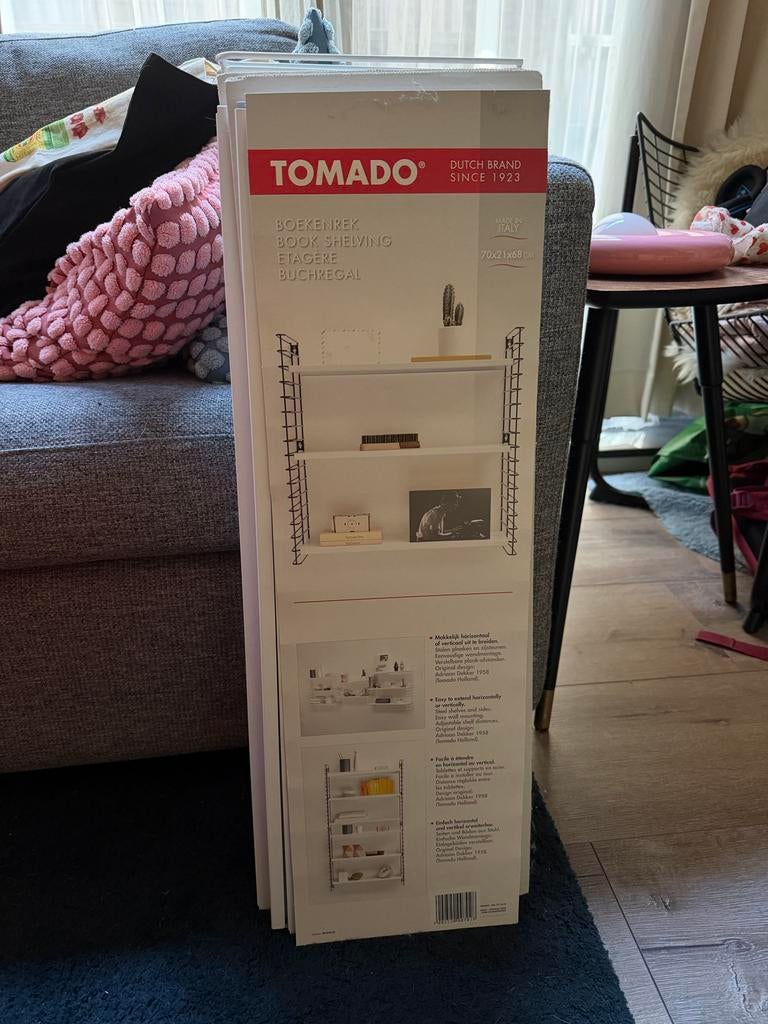 Nieuw Tomado boekenrek wit - 70x21x68 cm, Huis en Inrichting, Ophalen, Met plank(en), Nieuw, 50 tot 100 cm