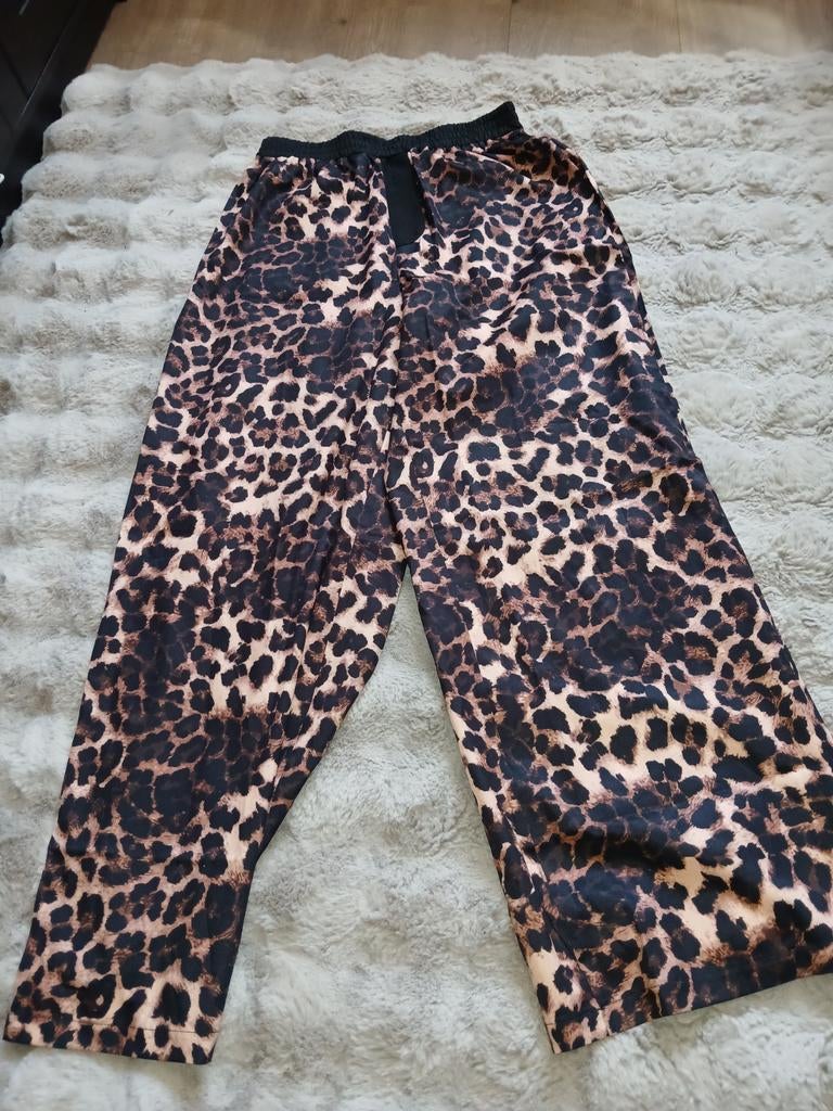 Shein Luipaardprint Broek Maat L, Kleding | Dames, Broeken en Pantalons, Maat 38/40 (M), Bruin, Ophalen of Verzenden, Zo goed als nieuw
