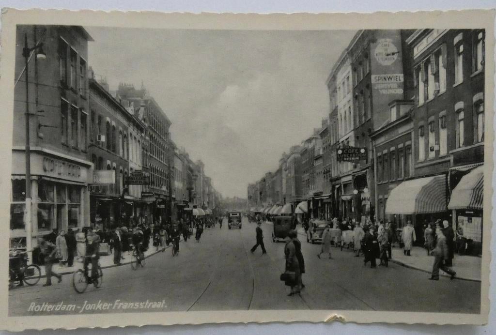 Oude prentbriefkaart Jonker Fransstraat Rotterdam, Verzamelen, Ansichtkaarten | Nederland, Ophalen of Verzenden, Zuid-Holland