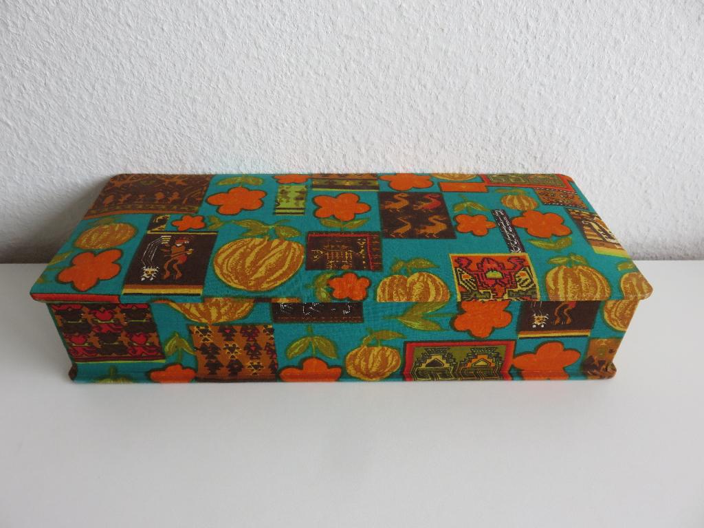 Vintage Franse stoffen handschoenendoos, Ophalen of Verzenden