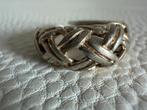 R326/Zilveren Vintage gevlochten ring verstelbaar, Gebruikt, Verzenden, X, Dame