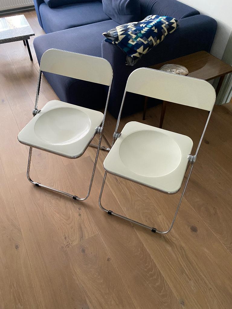 Plia Castelli klapstoelen (wit), Ophalen, Gebruikt, Twee, Wit