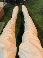 Witte Overknee Laarzen met 18cm Hak - Kinky Stijl, Hoge laarzen, Verzenden, Wit, Nieuw