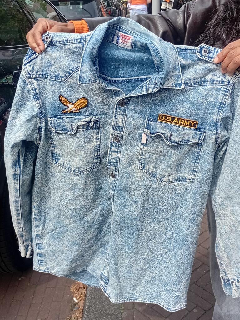 Dugras Authentic Western Wear Denim Shirt Maat L, Ophalen of Verzenden, Gedragen, Blauw, Dugras