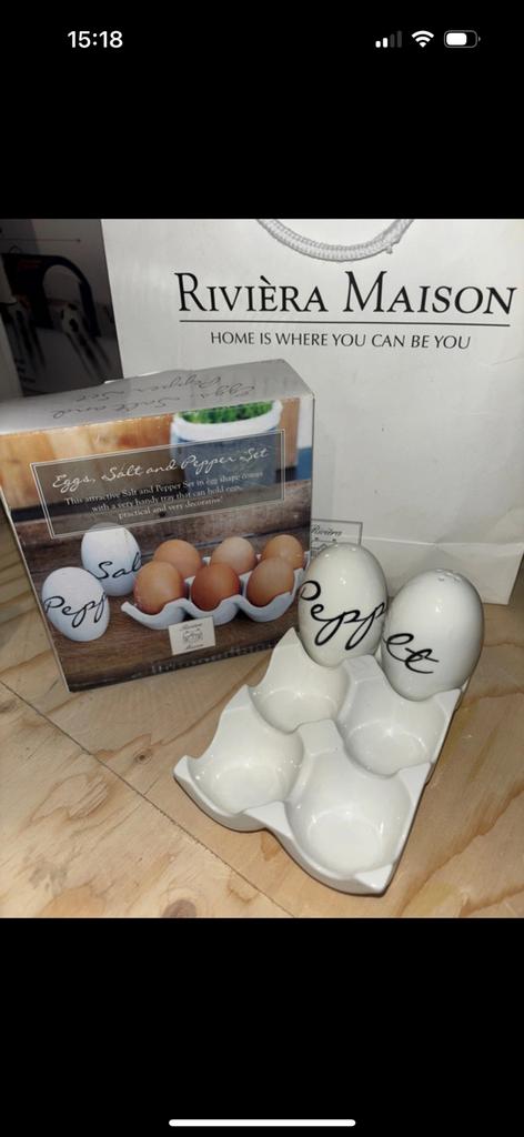 Riviera maison eggs salt en pepper, Ophalen of Verzenden, Zo goed als nieuw