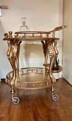 Prachtige vintage drankwagen trolley houtsnijwerk bar cart.., Ophalen, Zo goed als nieuw, 75 cm of meer, 60 cm of meer