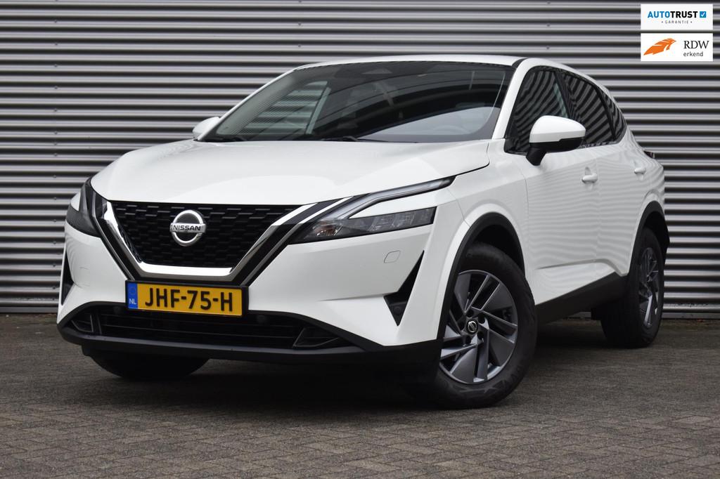 Nissan Qashqai 1.3 MHEV 158-PK, Airco, Ecc, Cruise, Camera,, Auto's, Nissan, Stof, Zwart, 4 cilinders, Wit