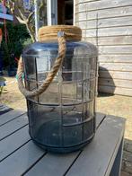 Grote glazen vaas met hengsel - windlicht, Huis en Inrichting, Woonaccessoires | Vazen, Overige kleuren, Ophalen of Verzenden