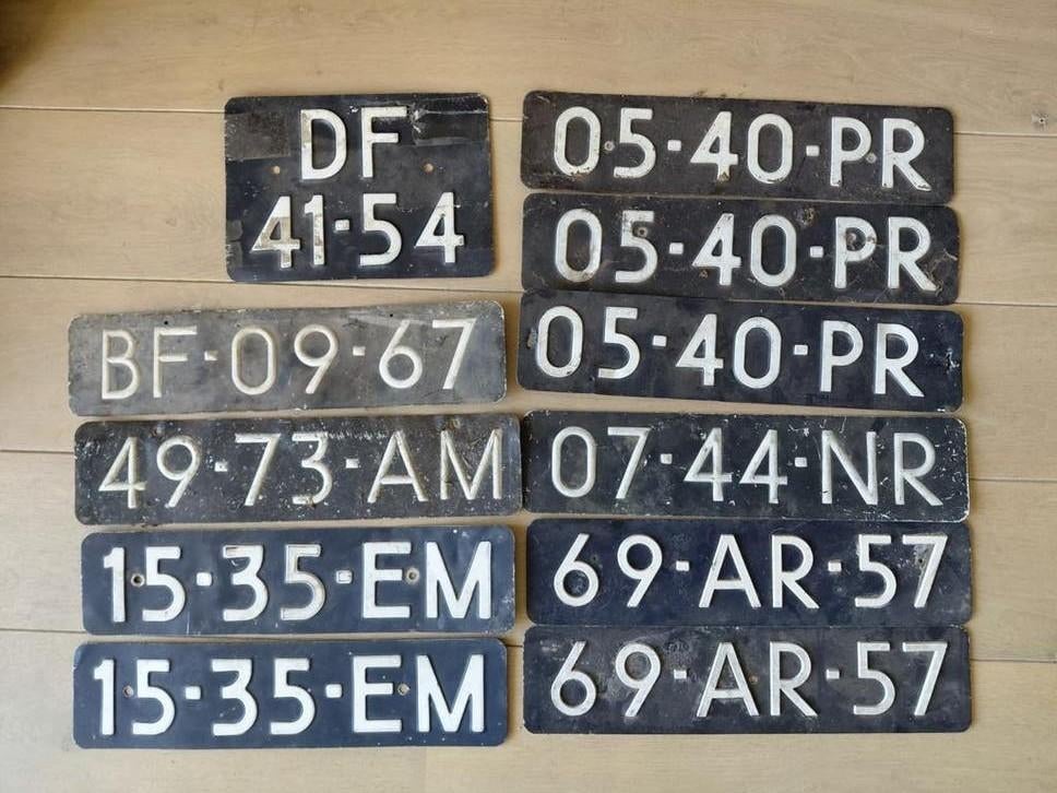 Oude Nederlandse Kentekenplaten - nummerborden, Ophalen of Verzenden, Gebruikt, Auto's