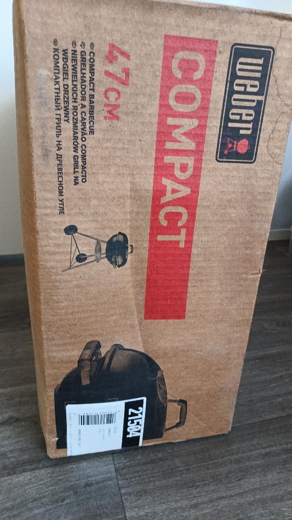 Weber Compact Kettle houtskool bbq metaal zwart ø 47 cm, Tuin en Terras, Houtskoolbarbecues, Ophalen, Nieuw, WEBER