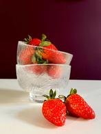 Vintage Kosta Boda dessertschaal (4) - Strawberry leaf, Huis en Inrichting, Ophalen of Verzenden, Kom(men), Overige stijlen, Glas