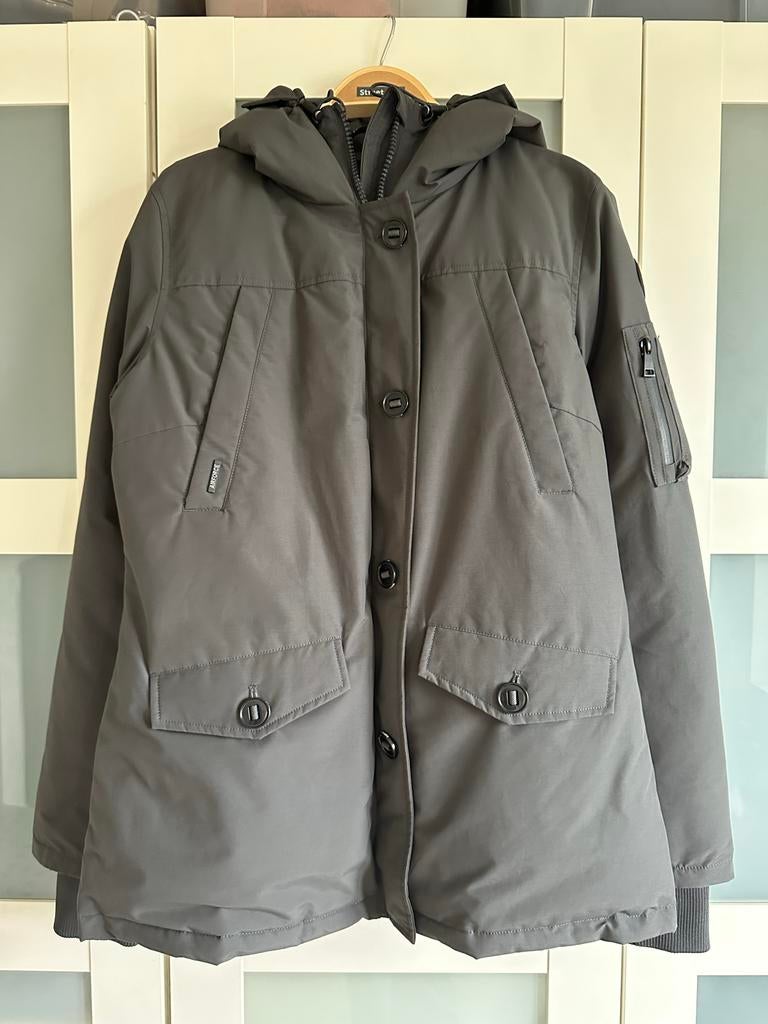 Airforce winterjas donkergrijs met capuchon - Maat M, Ophalen of Verzenden, Zo goed als nieuw, Maat 38/40 (M), Grijs