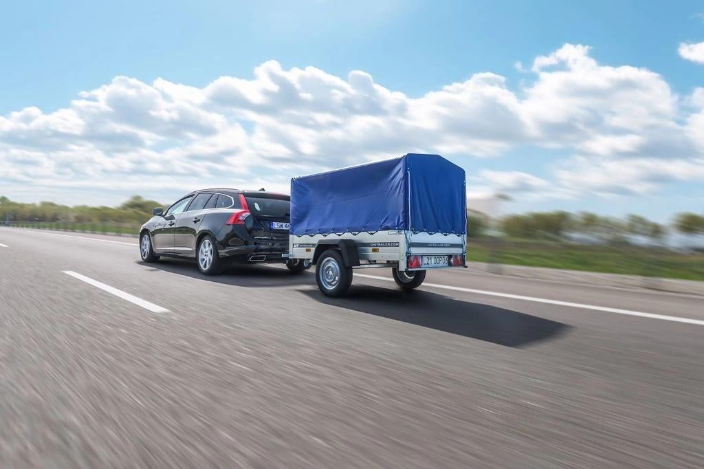 Aanhangwagen enkel as met huif, Ophalen of Verzenden, Zo goed als nieuw